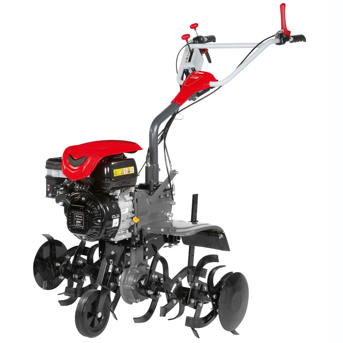 Motozappa a scoppio NIBBI 118 per uso professionale con motore benzina da 7,0HP e fresa da 100cm.