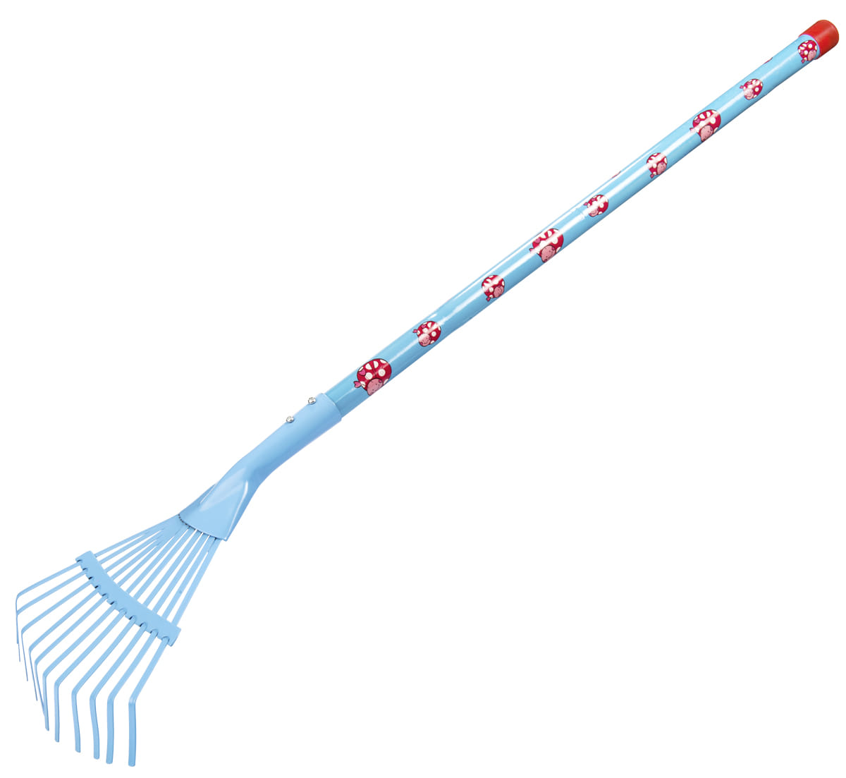 Rastrello in metallo per bambini azzurro Stocker Art 2321 con lunghezza da 78cm.