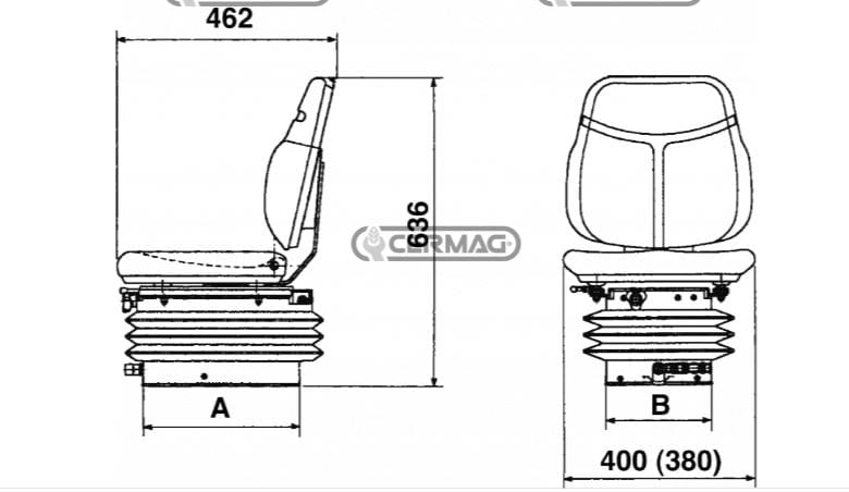 Sedile Cobo con molleggio meccanico a soffietto SC74 (omologato)