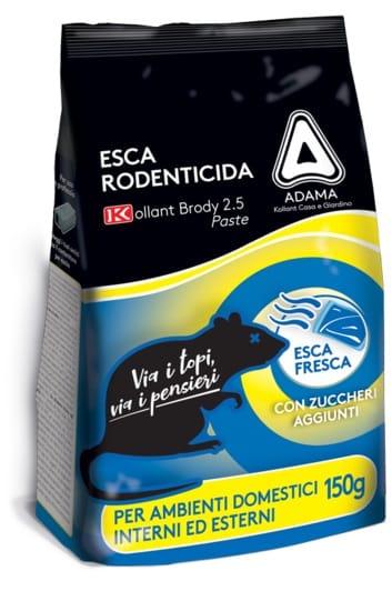 Esca rodenticida in pasta fresca KOLLANT BRODY 2.5 PASTE BLU confezione da 150gr.