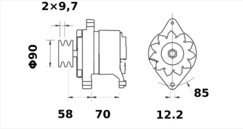 Alternatore con puleggia compatibile con FIAT 1580 DT
