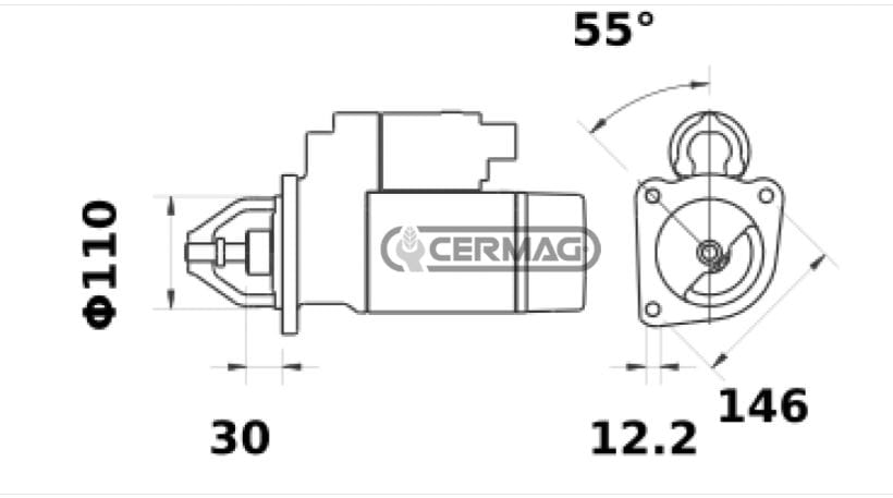 Motorino Di Avviamento EcommerceParts 12V 2,3KW 11 Denti – Compatibile Con Ford Focus II E Volvo V60