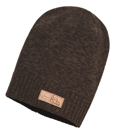 Berretto Beanie Stihl ICON lavorato a maglia con stemma in sughero.