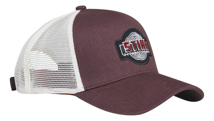 Cappello con visiera Stihl HERITAGE marrone in stile trucker.