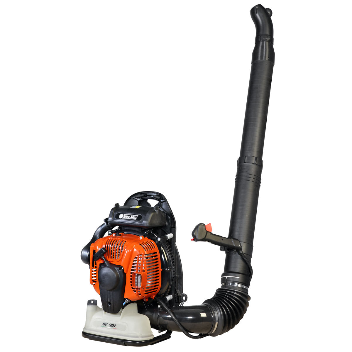 Soffiatore spalleggiato a scoppio OleoMac BV 901 per uso professionale con motore da 5,0HP con peso di 10,4Kg.
