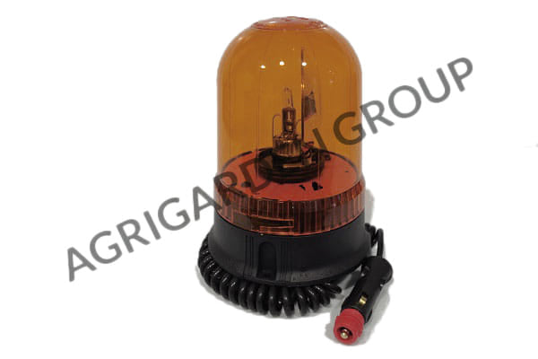 Lampeggiante CE base magnetica e ventosa 12 v con lampadina Calotta girofaro arancio per trattore