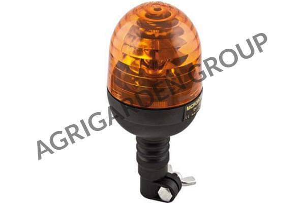 Lampeggiante CE attacco ad asta flessibile Microboule-R, 12 v Calotta girofaro arancio per trattore