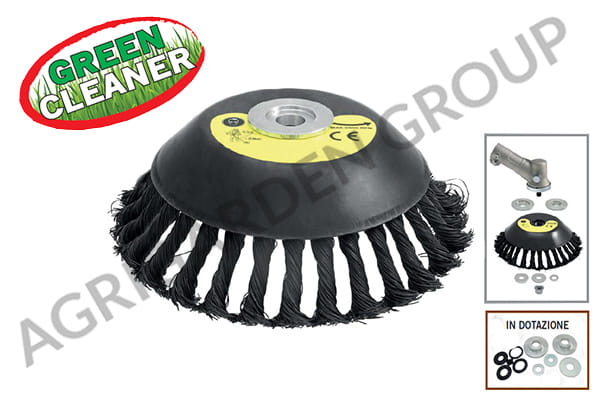 Spazzola universale per decespugliatore green cleaner con setole in acciaio