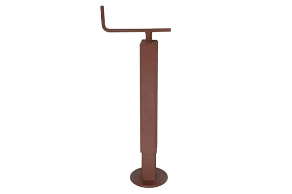 Servotimone telescopico a piede fisso per rimorchio agricolo, quadro 70, corsa 300x470 mm