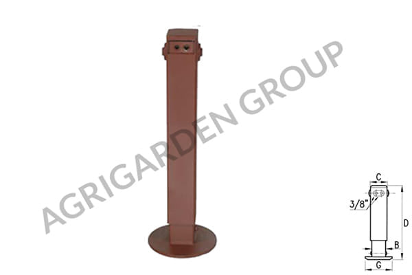 Piede idraulico con valvola di blocco per rimorchio agricolo, 100x100x795 mm