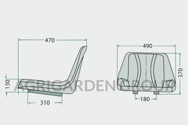 Sedile pvc non molleggiato per carrello elevatore, macchina da raccolta