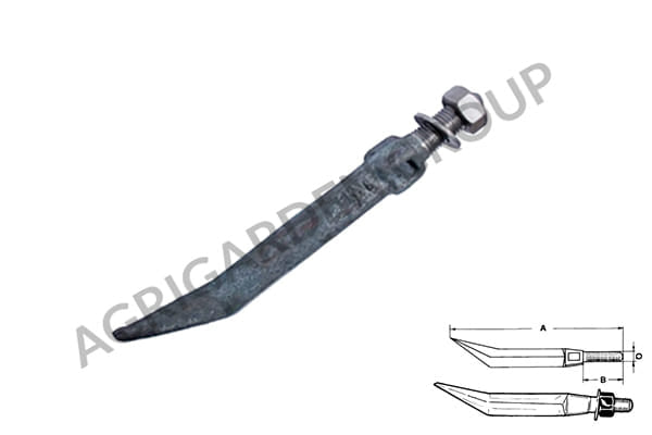 Dente per erpice tipo 6, quadro 24x26