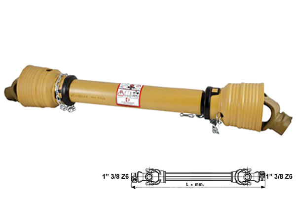 Albero cardanico Eurocardan 2 x 800, triangolare spinato, omologato CE