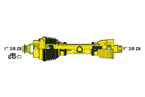 Albero cardanico omocinetico Eurocardan 2 x 1200, omologati CE