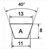 Cinghia trapezoidale Sezione A39