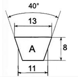 Cinghia trapezoidale Sezione A44