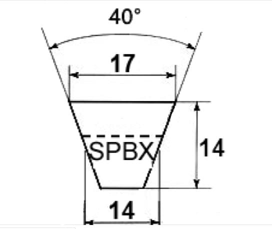 Cinghia trapezoidale dentata Sezione SPBX1450