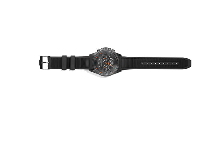 Cronografo Stihl x Jacques Lemans da polso nero.