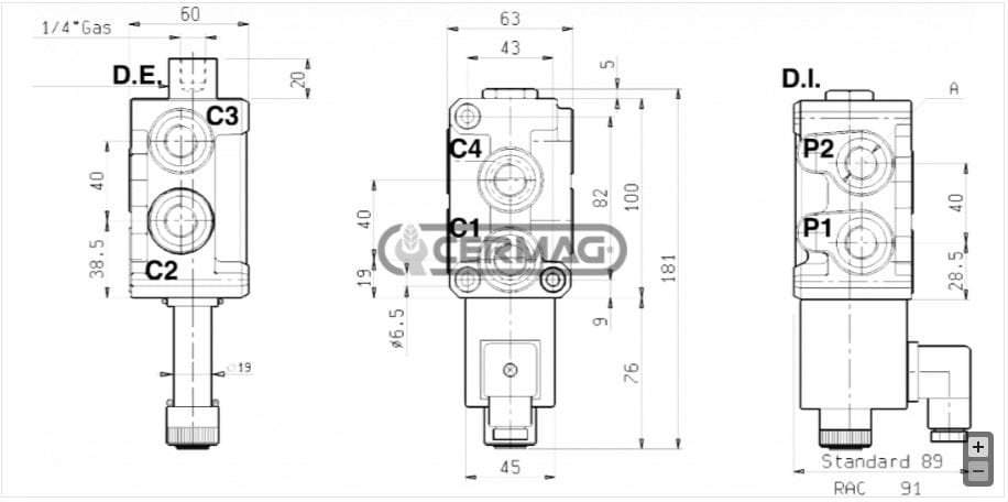 Selettore elettrico a 6 vie serie VS151 VS152