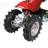 Falciatrice a scoppio NIBBI FC 120 per uso privato con motore benzina da 5,7HP e barra falciante centrale da 92cm.