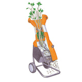 Biotrituratore elettrico Stihl GHE 250 S per uso semi-professionale da 2,5kW con diametro di taglio da 35mm.