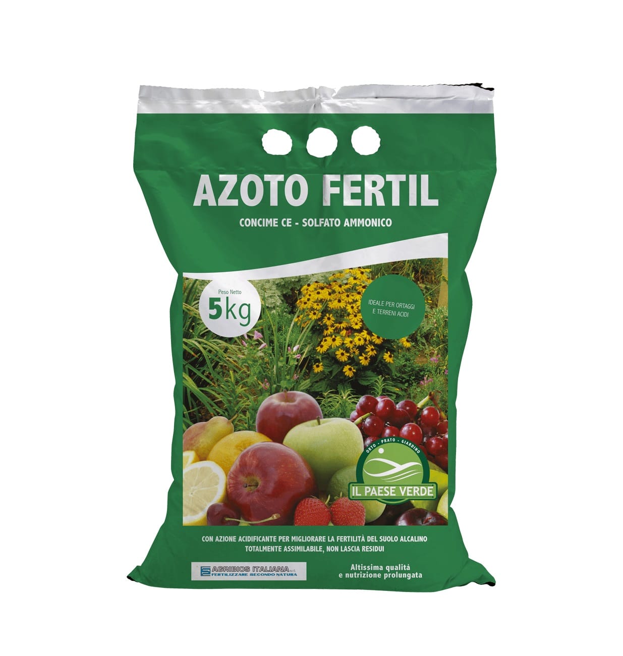 Concime minerale azotato AZOTO FERTIL in granuli sacco da 5Kg, con solfato ammonico.