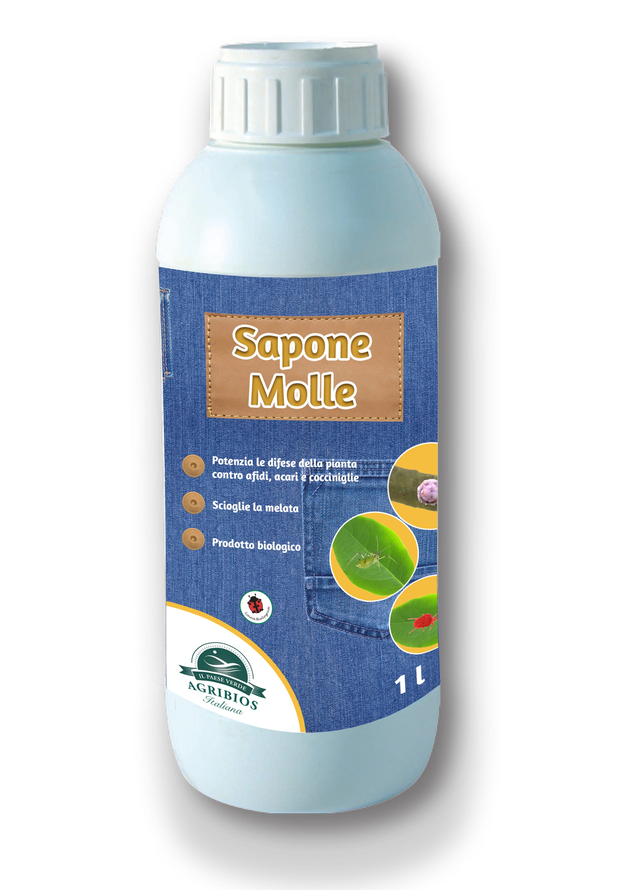 Sapone molle di potassio biologico bottiglia da 1 Lt ideale per sciogliere la melata e potenziare le difese.