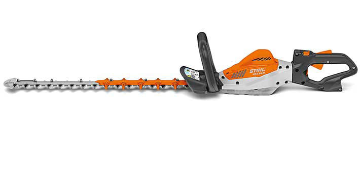 Tagliasiepe a batteria Stihl HSA 130 R della linea PRO per siepi robuste e spesse con lama da 75cm.