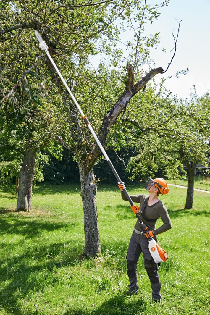 Potatore a batteria telescopico Stihl HTA 135 professionale.
