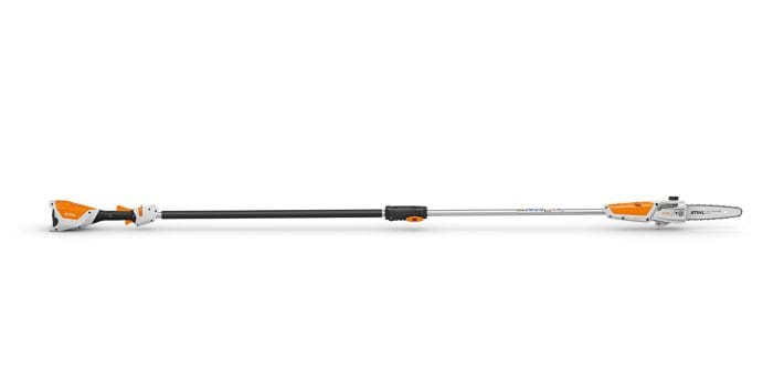 Potatore a batteria ad asta fissa Stihl HTA 50 con lunghezza massima di 280cm.