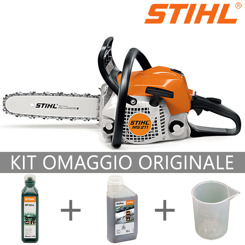 Motosega a scoppio Stihl MS 211 per legna da ardere da 2,3CV con barra da 40cm.