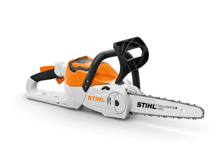 Motosega a batteria Stihl MSA 70 C-B con tendicatena rapido, peso di 2,5Kg e barra da 30cm.