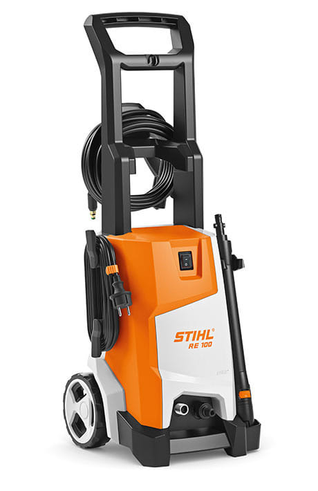 Idropulitrice elettrica Stihl RE 100 robusta e compatta da 110 bar di pressione.
