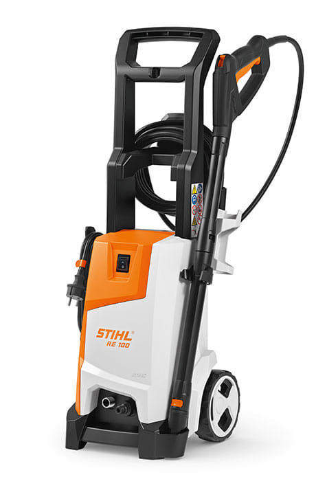 Idropulitrice elettrica Stihl RE 100 robusta e compatta da 110 bar di pressione.