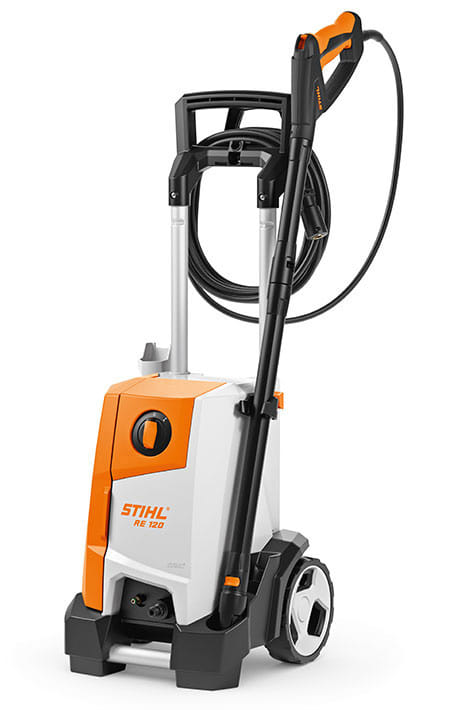 Idropulitrice elettrica Stihl RE 120 potente e robusta con una pressione di 125 bar.