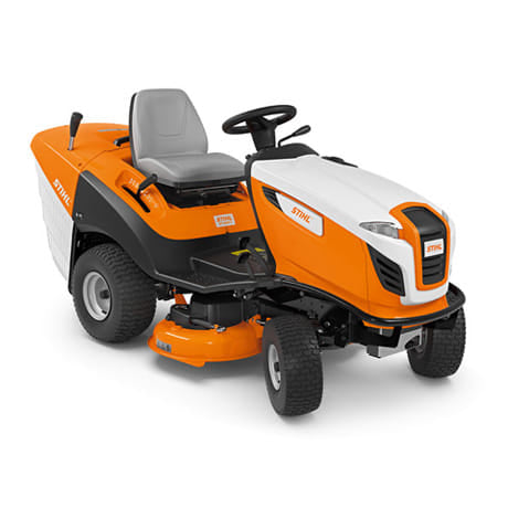 Trattorino rasaerba Stihl RT 5097 con sacco di raccolta e cambio idrostatico.