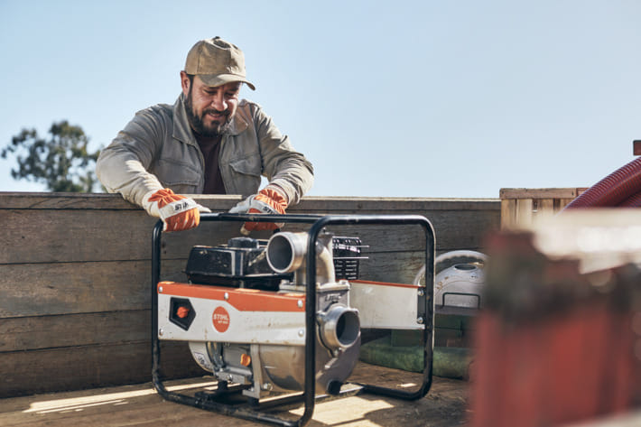 Pompa per acqua WP600 STIHL con motore 4 tempi da 63 m3/h.