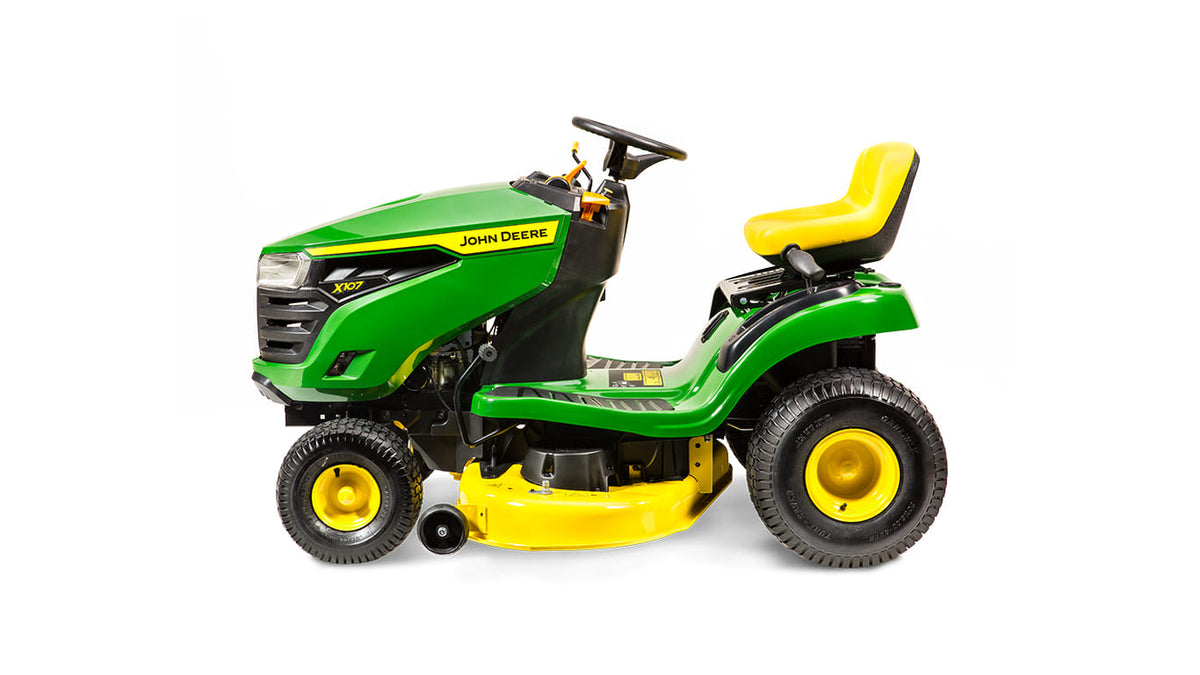 Trattorino rasaerba John Deere X107 da 500 cm3 a scarico laterale