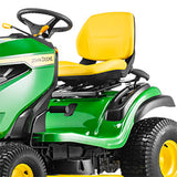 Trattorino rasaerba a scarico laterale John Deere X127 da 656cc con piatto di taglio da 107cm.