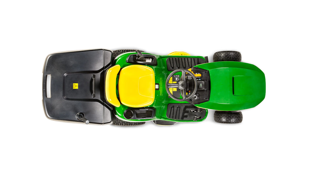 Trattorino rasaerba con raccolta John Deere X147 R con motore da 656cm3