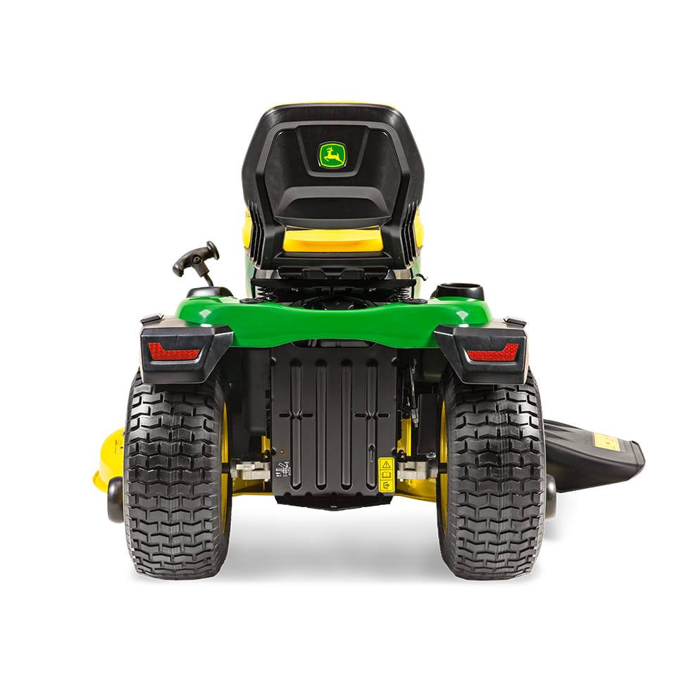 Trattorino rasaerba a scarico laterale John Deere X167 da 724cc con piatto di taglio da 122cm.