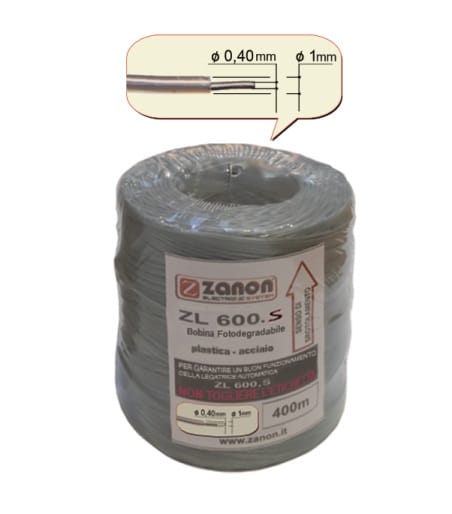 Legatrice elettronica a batteria Zanon ZL 600 S, Kit con batteria NI-MH e bobina di filo 400m.
