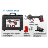 Kit forbice da potatura Zanon ZM 25 con 3 batterie LI-ION